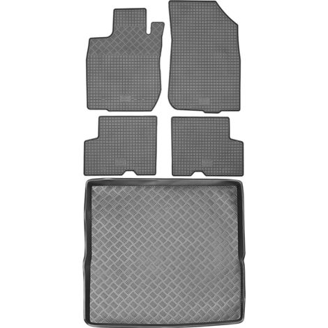 Ensemble de tapis de sol en caoutchouc pour Dacia Duster I SUV (2011-2017) + tapis de coffre (1/5)