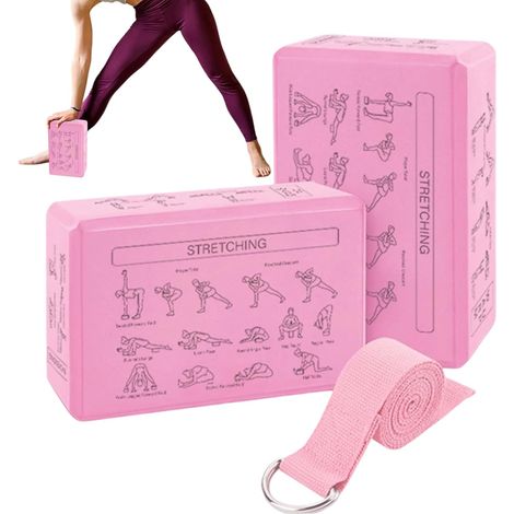 Blocs de yoga - Lot de 2 pièces légers et haute densité, cale de yoga comme appareil d'entraînement - Pour la maison, le studio, la salle de sport, les voyages, l'entraînement, les étirements (1/5)