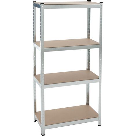 Estexo – Étagère de rangement zinguée 160x80x40 cm – Charge max 320 kg – 4 étagères en MDF – Métal galvanisé pour atelier et sous-sol (1/5)
