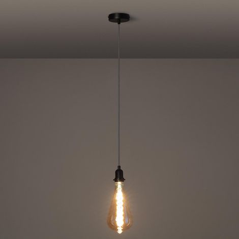 Lámpara Colgante con Cable Textil Blanco y Negro sin Pantalla Blanco / Negro
