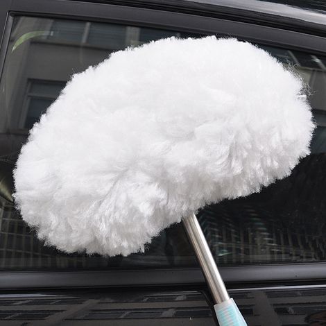 Escoba de lavado de coches de cerdas suaves con mango telescópico de acero inoxidable y agarre ergonómico. (1/5)