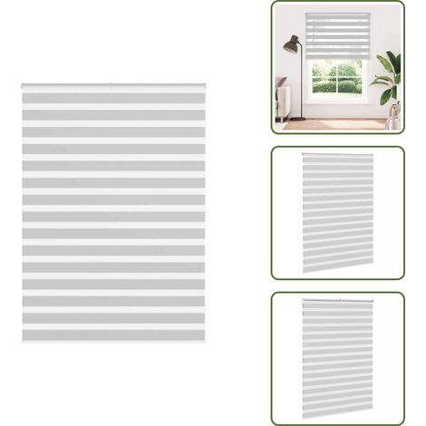 Zebrarollo Hellgrau 160x200 cm Stoffbreite 155,9 cm Polyester - Zebra-Jalousie - Zebra-Jalousien - Zebra-Rollo - Doppelrollo (1/5)