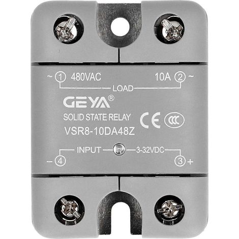 Halbleiterrelais mit LED-Anzeige, DC-Steuerung, AC-optische Trennung, SSR-Relais, 3–32 V DC Eingang, 10 A, 480
