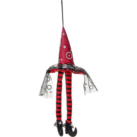 Chapeau de Sorcière Lumineux à Suspendre avec Longues Pattes, Décoration pour Arbres Intérieur Extérieur Porche Fête Halloween