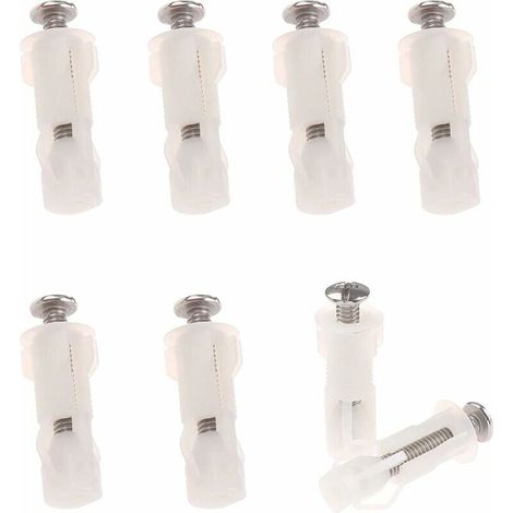 ZVD-Vis d'Expansion pour Toilette, Fixation de Siège WC, 8PCS, Montage Facile (Blanc) (1/4)