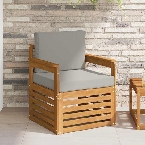 Outdoor-Sofagarnitur Massives Akazienholz und Polyester Natur
