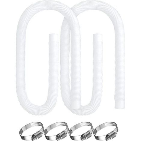 Tuyau de piscine, 2 pièces de remplacement pour pompe de piscine Intex 330, 530 et 1 000 GPH, tuyau de 150 cm pour piscines hors sol. (1/4)