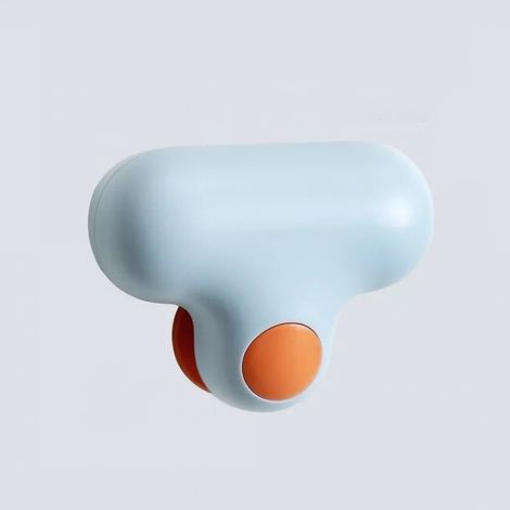 Raclette de douche ergonomique avec ventouse bleue - Nettoyage miroir et carrelage salle de bain (1/4)