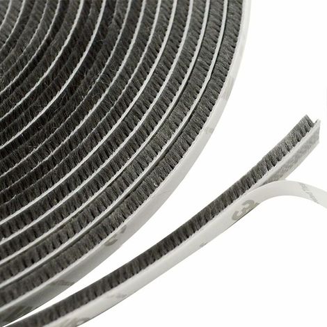 Self-adhesive Door and Window Sealing Strip, Dustproof Brush Strip, 10M Door Window Brush Seal, for Sealing Gaps Between Doors and Windows (9mm x15mm, Grey)- (1/5)