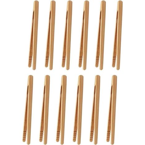 Confezione da 10 clip in bambù - Clip da cucina in bambù per grigliare e per insalate - Clip in legno per toast - Clip per frutta e cetrioli - Lunghe 17 cm (1/2)
