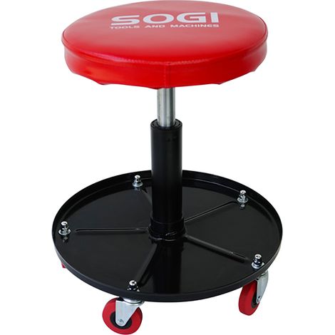 Sgabello officina garage registrabile in altezza girevole con pistone pneumatico SOGI X4-02 (1/5)