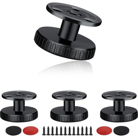 Juego de cuatro patas ajustables para muebles, con altura regulable de 27 a 40 mm, ajustables y que se pueden fijar con adhesivo o tornillos. (1/4)