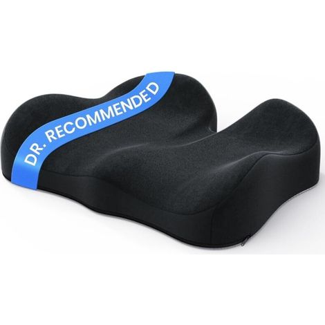 Coussin de siège ergonomique en mousse à mémoire de forme pour le coccyx, soulageant la pression et l'inconfort des hanches, du coccyx et de la sciatique, pour chaise de bureau, fauteuil roulant et vo (1/4)