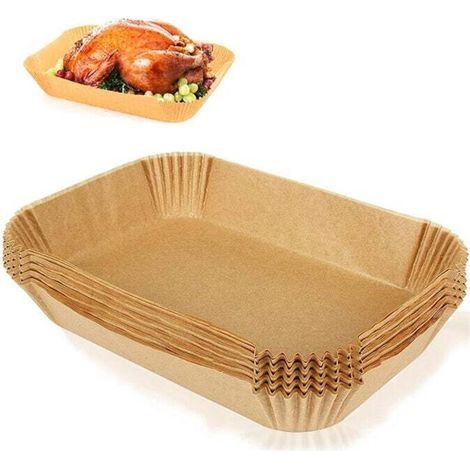 Kochpapier für Ninja Air Fryer, 100 Stück, 20,5 x 14 cm, rechteckige Papiereinlagen für Airfryer-Zubehör, kompatibel mit Ninja Foodi Dual Zone Double Stack und anderen Doppel-Airfryern (1/5)