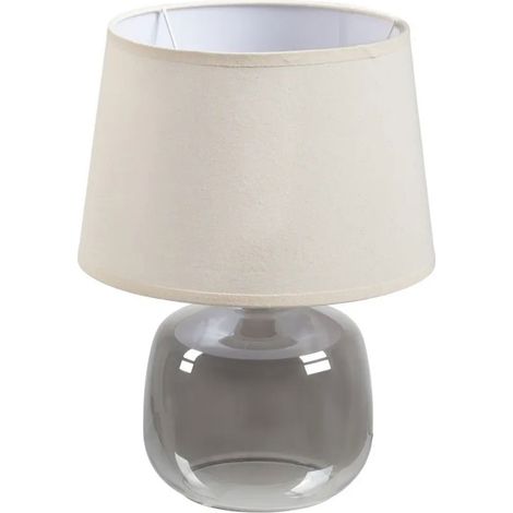 Lampe de table en verre gris argent 37 cm