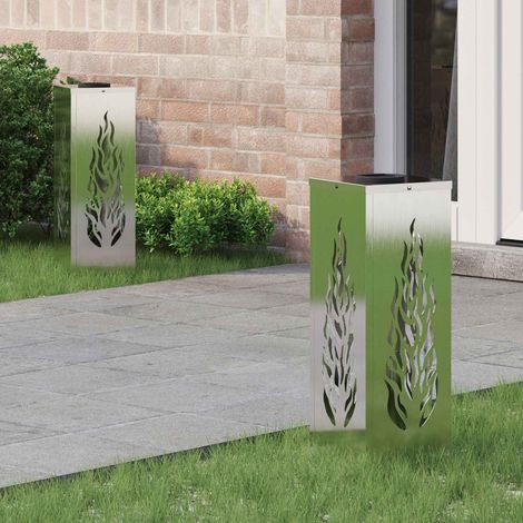 Solar LED Weg Licht 2 pcs Silber Edelstahl