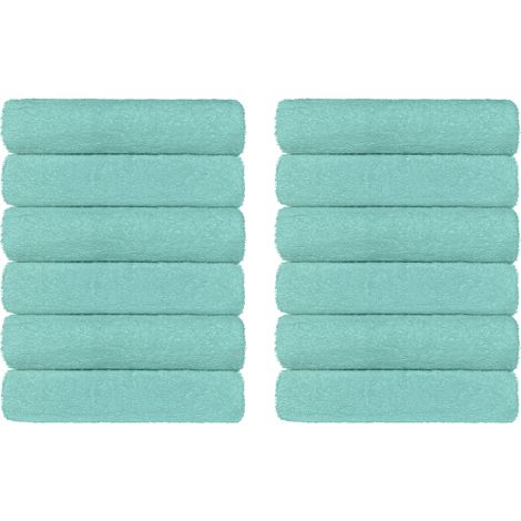 Set Asciugamani Bagno 100% Cotone Super Assorbenti Telo Doccia Spugna Professionali Salvietta Lavetta Viso Asciugamano Salviette Teli Asciugamano Ospite Qualità Hotel Lavette 12 Asciugamani - Verde