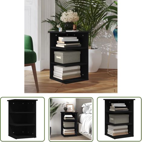 The Living Store Armoire latérale Noir 35x35x55 cm Aggloméré - Meuble De Rangement - Buffet - Meuble TV - Commode - Armoire Laterale (1/5)
