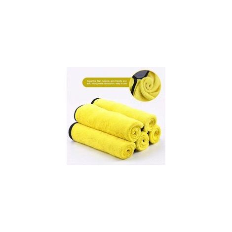 Lot de 5 chiffons de nettoyage en microfibre super absorbants pour voiture, chiffons de polissage en microfibre extra épais, chiffons de nettoyage et de polissage super absorbants, chiffons de séchage (1/4)