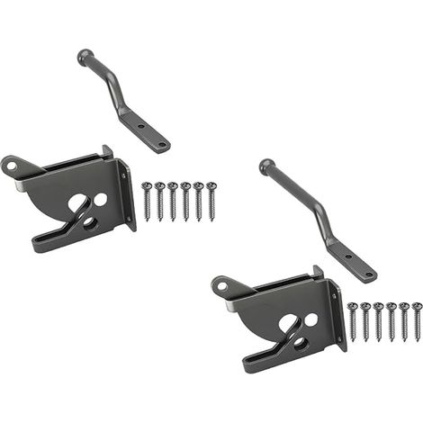 Deux loquets de clôture robustes en acier au carbone, loquets de portail en bois, verrous de sécurité pour portail de jardin extérieur, adaptés aux portails de clôture de patio en bois. (1/5)