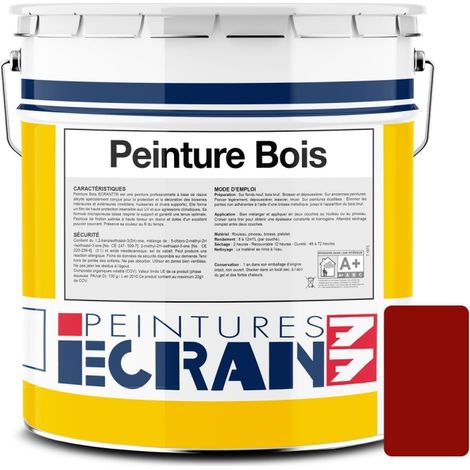 Peinture bois professionnelle, satin, peinture opacifiante, sans odeur, protège, décore, intérieur, extérieur ECRAN77 8D0D04 5 litres (1/3)