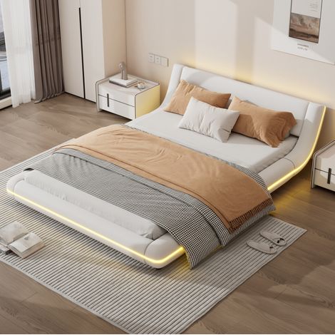 letto matrimoniale 140x200 con LED ambientale bianco HAVRYA (1/5)
