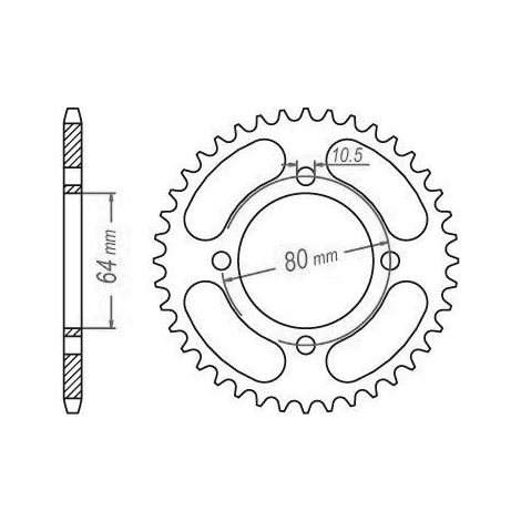 Couronne Acier Adly-Aeon-Yamaha - 520 - 32 Dents - Similaire JTR1910 - Made in Germany