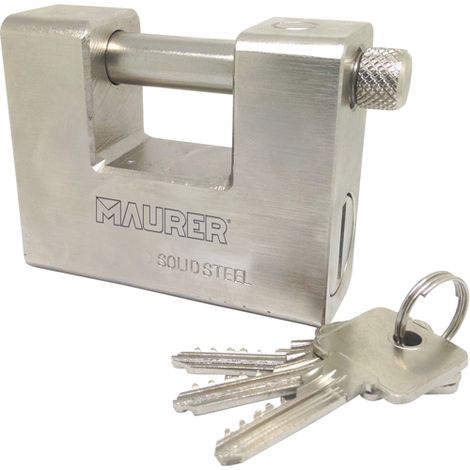 LUCCHETTO ANTISCASSO ACCIAIO CEMENTATO x SERRANDA 84MM - MAURER