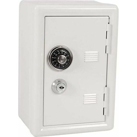 Tirelire Coffre Fort, Tirelire Billet Coffre Fort Secret avec Clef pour Enfants et Adultes, 10 x 12 x 18cm(Blanc) (1/5)