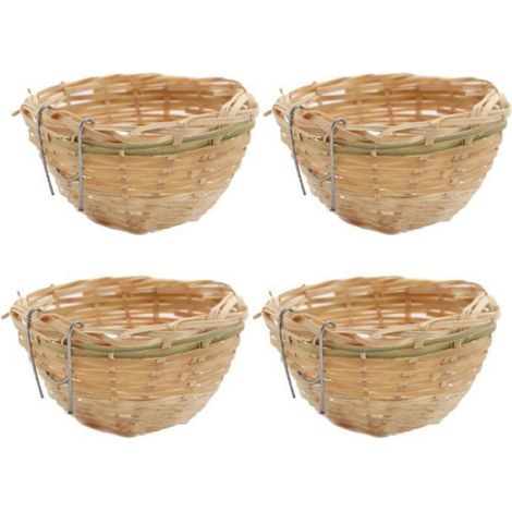 4pcs Nid,Oiseau,Bambou,Crochet,Suspension,Cage,Reproduction,Décoration (1/4)