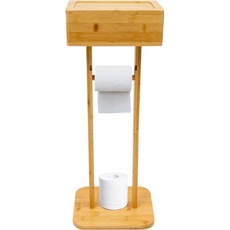Porte-papier toilette - Couvercle rotatif - Support pour papier toilette - Support de papier toilette en acier inoxydable de qualité supérieure - Sans perçage - Avec brosse WC (1/5)