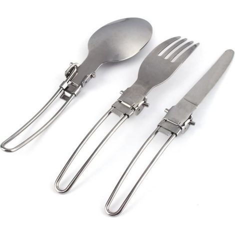 Stainless Steel Folding Cutlery Set - Portable - Practical - Hygienic (1/4)