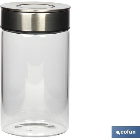 Frasco borosilicato y acero 1000 ml con tapa hermética