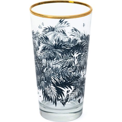 Lot de 6 verres Bacardi - Verres long drink - Bord doré premium