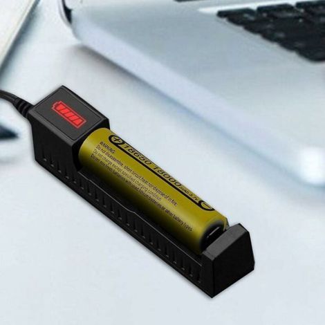 Chargeur De Batterie - Lithium 3 7 V À 4 2 V - USB - Compatible 18650 26650 17670 14500 10440 16340 - 2 Pièces (1/4)