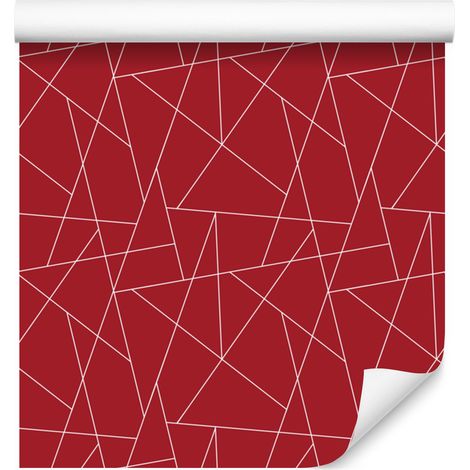 Carta da parati con motivo geometrico rosso, dettagli nitidi 50x1000 cm (1/5)