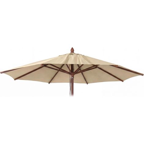Toile de rechange pour parasol de restaurant en bois HWC-C57b, housse de parasol, ronde é4m polyeste (1/5)