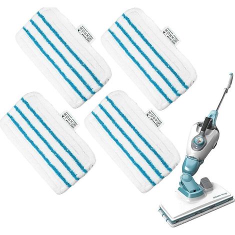 Set di 4 panni in microfibra per scope a vapore – 175 x 315 mm – Lavabili e riutilizzabili – Compatibili con i modelli FSM1630, FSM1616, FSMH13E5 - FSM1621 (1/5)