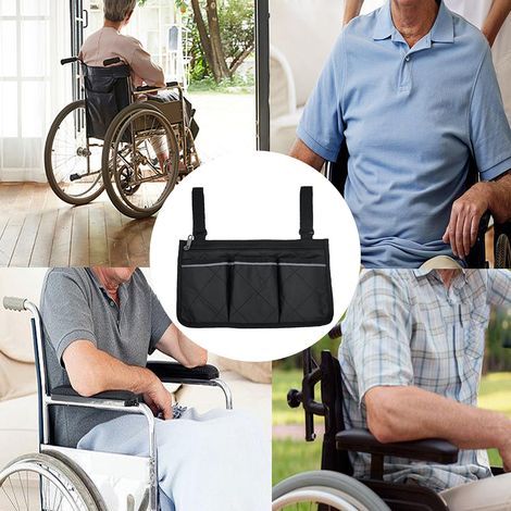 Sacoche latérale pour fauteuil roulant, résistante et imperméable, pour accoudoir. (1/5)