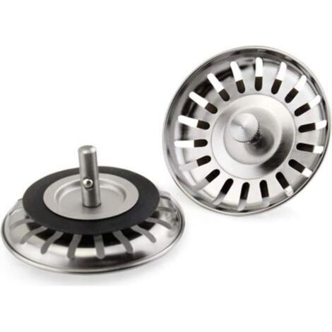 Bouchon de filtre d'évier de cuisine en acier inoxydable couvercle de vidange de 78 mm Bouchon de filtre à ordures de cuisine amélioré 1 bouchon de filtre en acier pour salle de bain,AAFGVC (1/5)