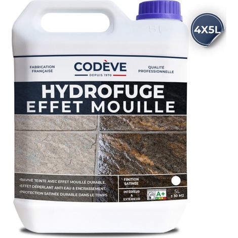Codève Bois – Hydrofuge effet mouillé 20 L – Pour bois dur et matériaux poreux – Imprégnation sans film – Rendement 10-12 m²/l (1/5)
