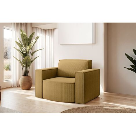 Sessel Designersessel PALMA in Stoff Scala Senfgelb (1/3)