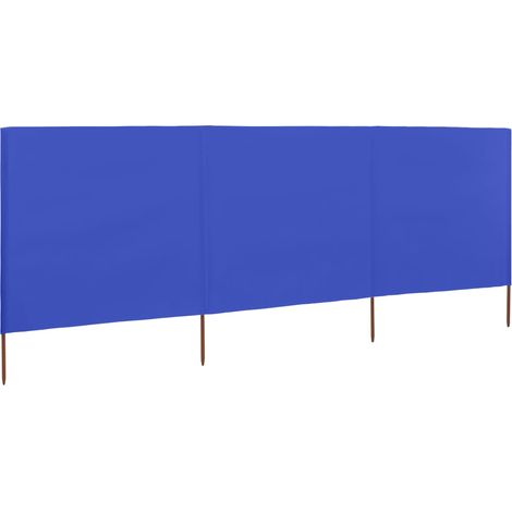 Paravent 3 panneaux Tissu 400 x 80 cm Bleu azuré