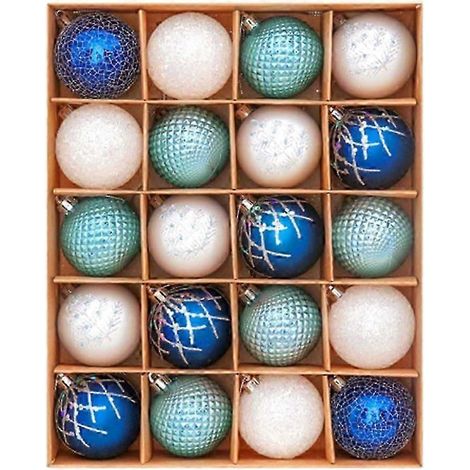 Ensemble de 20 boules de Noël, 6 cm, ornements en plastique, pour l'intérieur et l'extérieur (1/5)