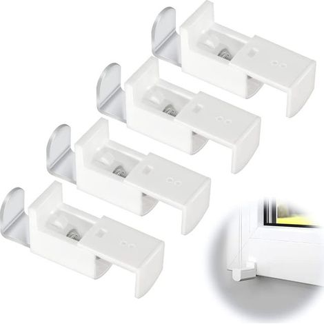 Lot de 4 supports de fixation pour stores plissés - Accessoires de réglage : 20 mm - Pour stores doubles et stores plissés - Blanc (1/5)