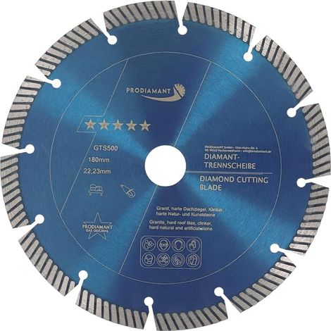 disque à tronçonner diamanté 180 mm x 22,23 mm pour matériaux de construction très durs comme la brique silico-calcaire (1/5)