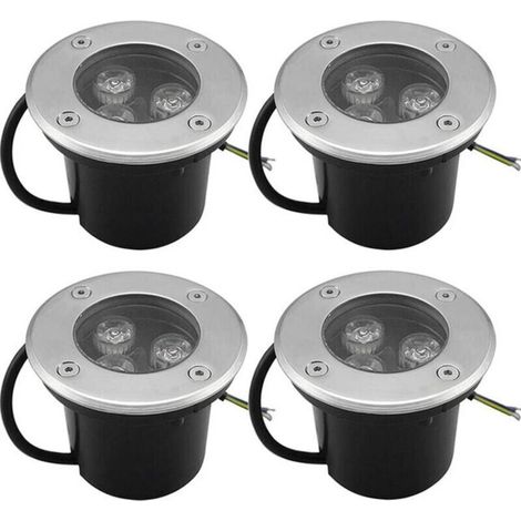 Lot de 4 Spots Encastrables Extérieurs - 3 W - 500 Lm - Blanc Chaud - IP65 - Pour Jardin Terrasse Escaliers - Diamètre 75 mm