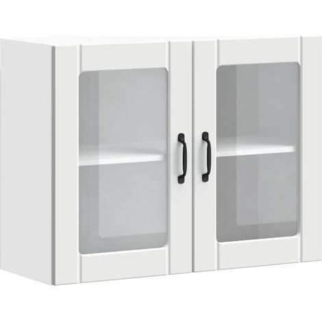 Mueble de pared de cocina de diseño moderno 80 x 31 x 60 cm amplio espacio de almacenamiento madera blanca 020050192 (1/5)