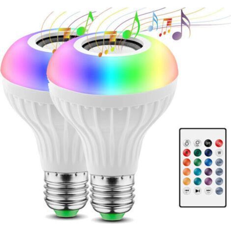 Lot de 2 ampoules LED intelligentes E27 Bluetooth avec synchronisation musicale – BLEOSAN (1/4)