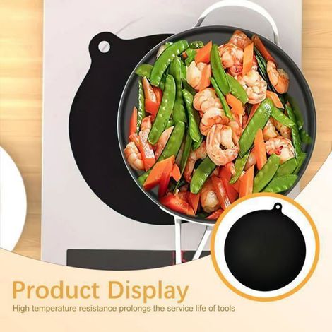 Tapis protection plaque induction - 4 pièces, silicone, multifonctions - Convient pour plaques induction, cuisine Étiquette (1/5)
